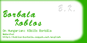 borbala koblos business card