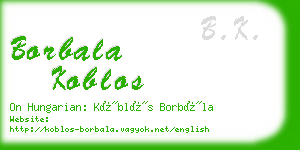 borbala koblos business card